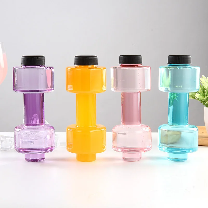 BPA Free Plastic Gym Sport Bottle Dumbbell Water Fitness