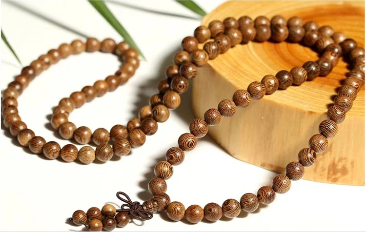 Wholesale Unisex 108 Natural Wood Beads Bracelet 6MM 8MM Rosewood Wenge Chicken-Wing Wood Prayer Rosary Meditation Mala Necklace