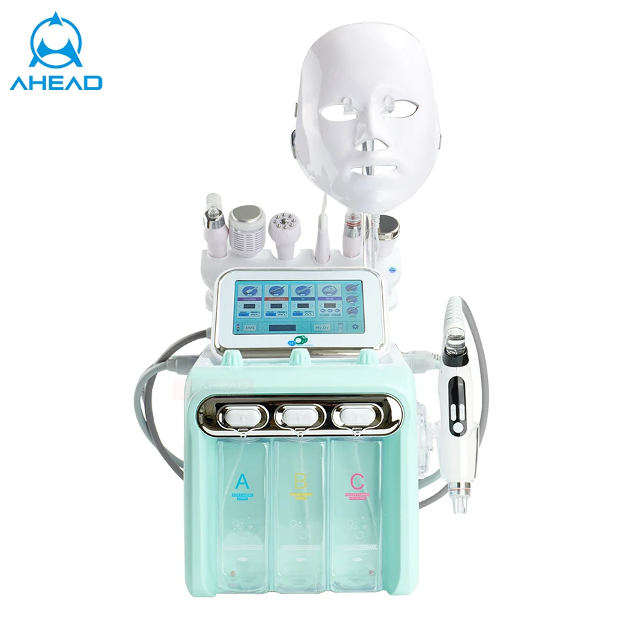 8 In 1 Second Generation LED Mask Face Lifting Skin Care Hydra Ultrasound Facial Face Massager Hydrogen Oxygen Beauty Machine