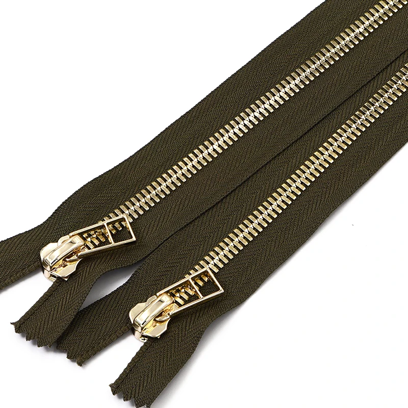 Wholesale #3 #5 #7 #8 #10 personalized metallic zipper close end metal zipper double metal zippers