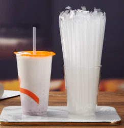 Amazon hot sells 100% Biodegradable Eco-friendly PLA Straw For Drinking Juice bubble tea