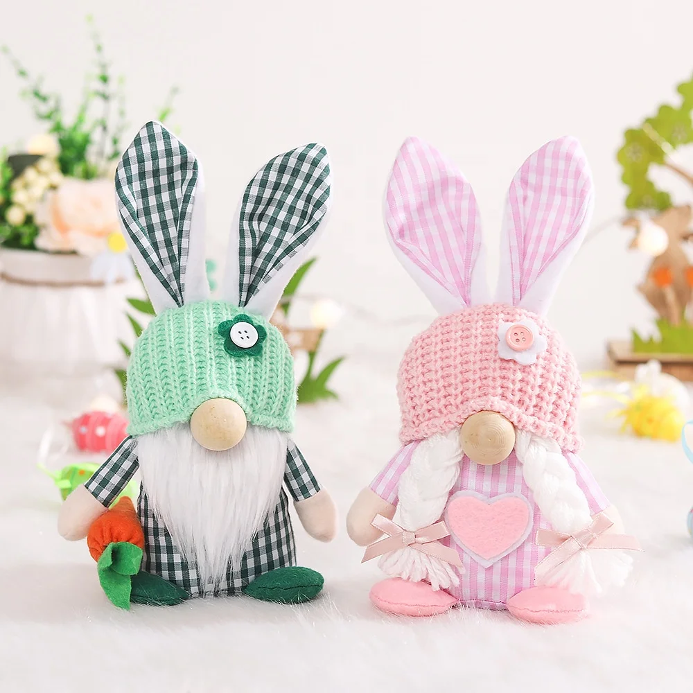 2025 Hot Wholesale New Easter Spring Rabbit Faceless Old Man Doll Home Decoration Props Gift Easter Gnome Decor Decoration