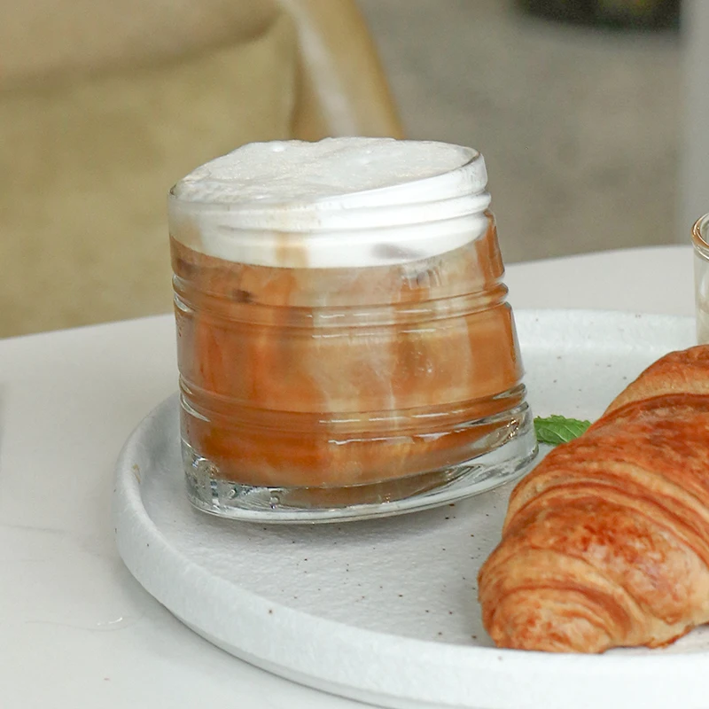 Creative carving Thickened rotating crystal tumbler glass spinning whiskey glass