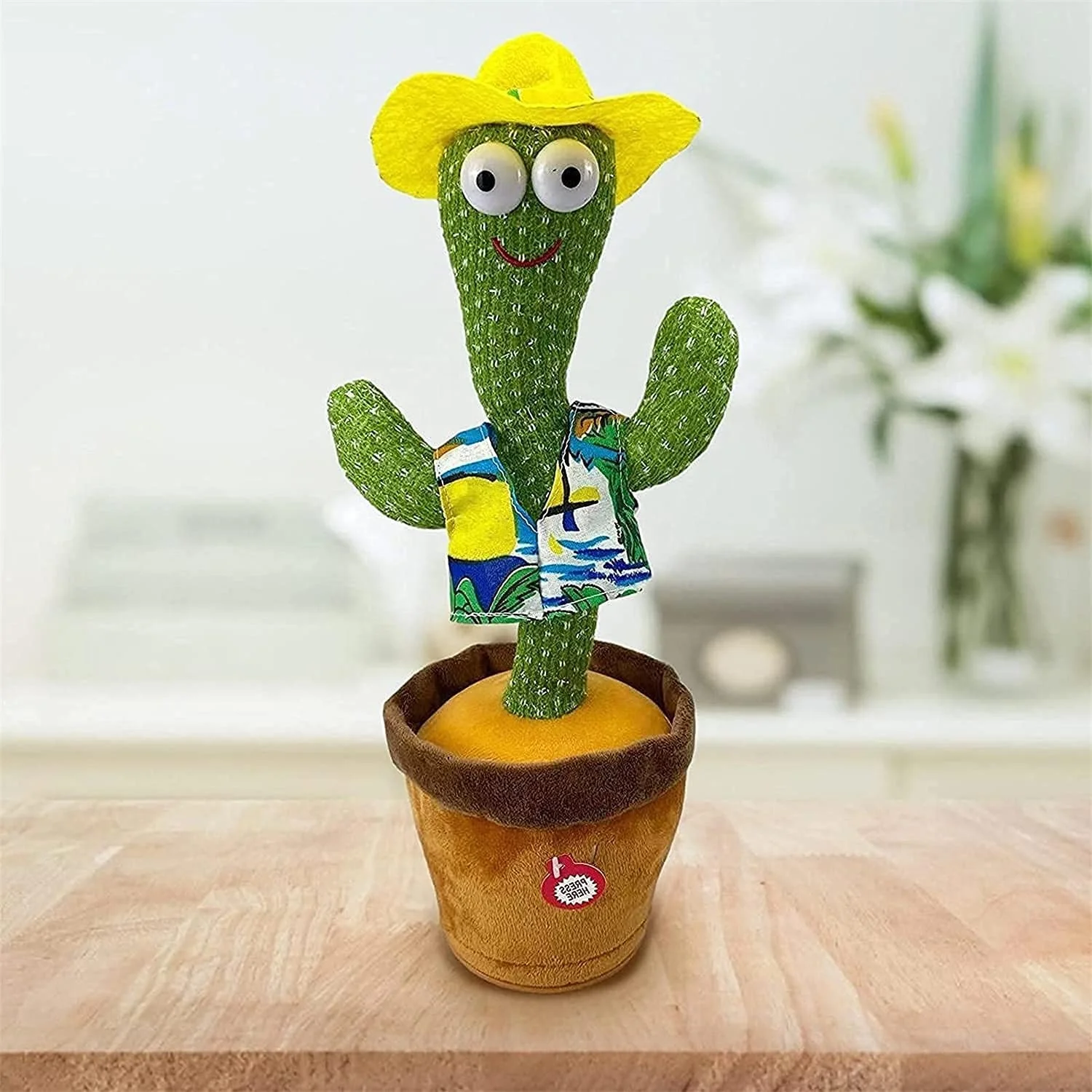 On-line Electronic Shake Dancing cactus bailarin talking singing Plush Toy Holiday home Decoration doll dancing cactus for Kids