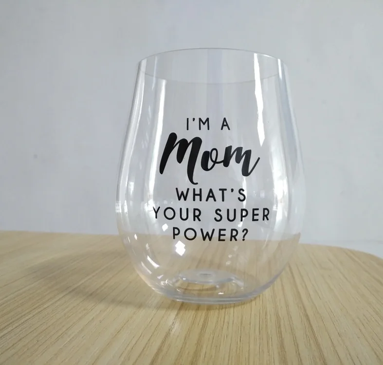 Unbreakable shatterproof wine glass plastic drinking glass stemless wine glasses unbreak wine glasses