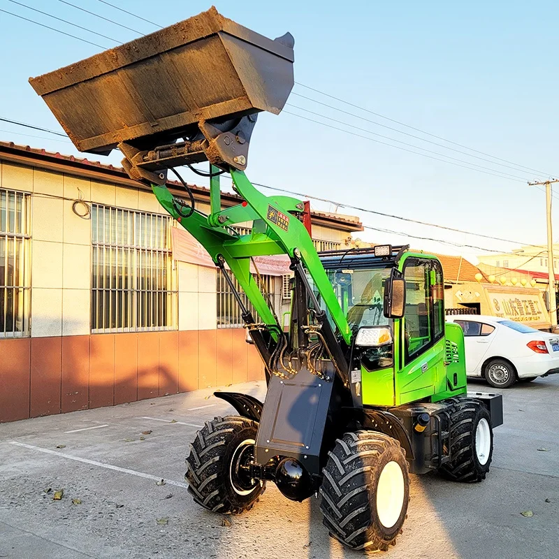 CE Approved Multifunctional Four Wheels Drive Hydraulic Diesel Articulated Small Mini Loader Front Loader 2 Forward 2 Backward