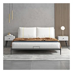 Wholesale Bedroom Furniture Manufacturer Leather Bed Hotel Bedroom Set King Size Queen Bed