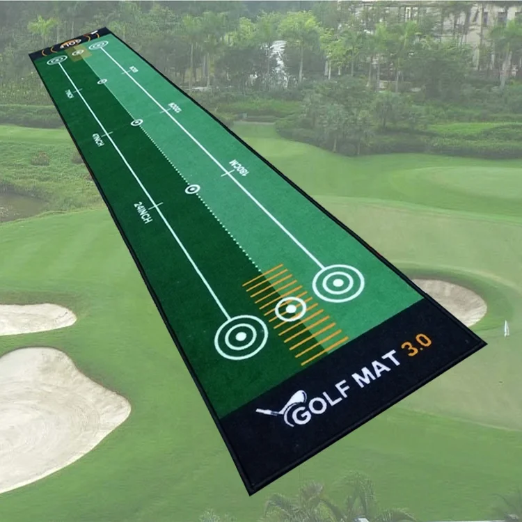 Custom Indoor office home club use rubber backing golf putting mat