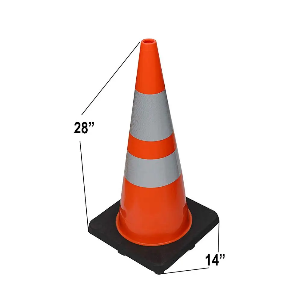 Дорожные конусы EONBON из ПВХ с высокой черной основой, 28 дюймов