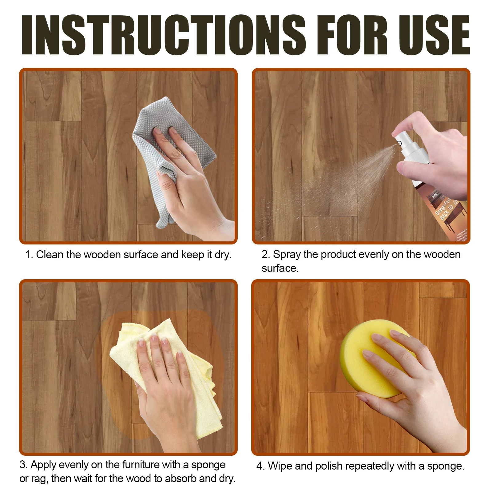Jue-fish Wood Cleaning Chemical Restore Cleaning Products Wood Waterproof Wood And Wall Repairs Spray