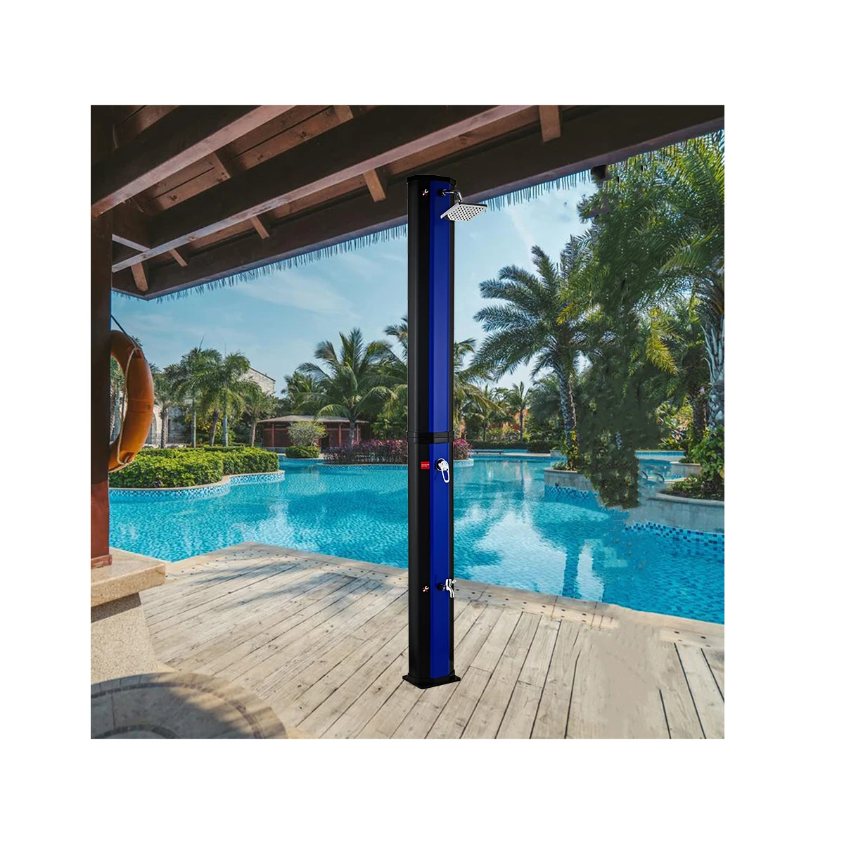 CYEN 2024 Hot sales Energy Saving Solar Powered UV-resistant PVC Material Hot and Cold Water Mixer Outdoor Garden Shower