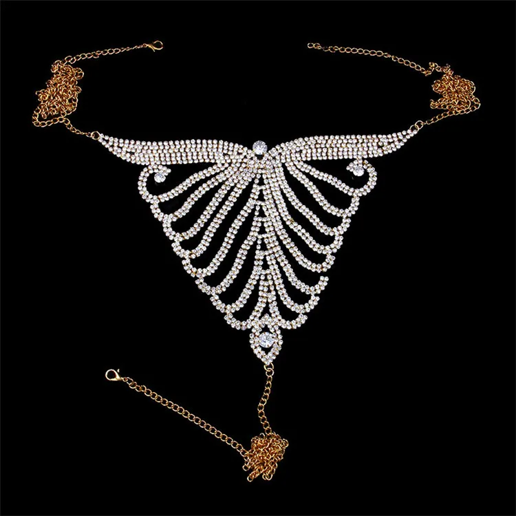  Custom Summer Beach Underwear Diamond Bra Chain Jewelry Sets for Party Bikini Sexy
