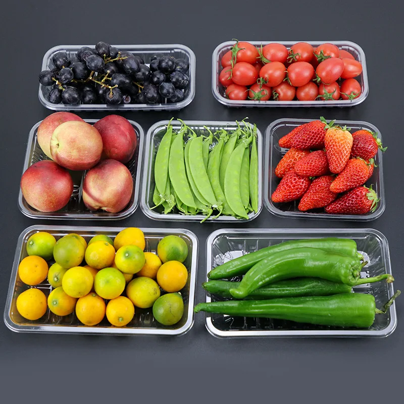 Disposable PET Plastic Fruit Vegetable Packaging Tray Manufacturer Blister Clear Food Packaging Tray Plastic Packaging Display