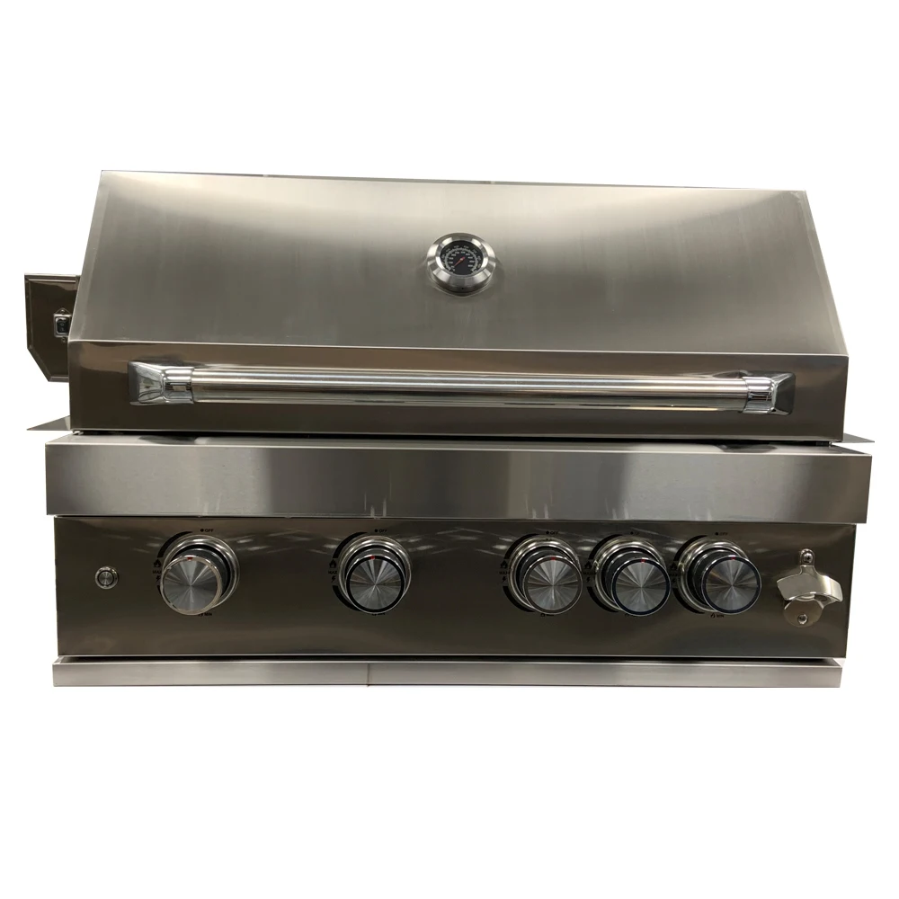 Electric rotary barbecue stove 304 Stainless Courtyard BBQ gas charcoal double use barbecue stove 3~6 people dinner Party stove