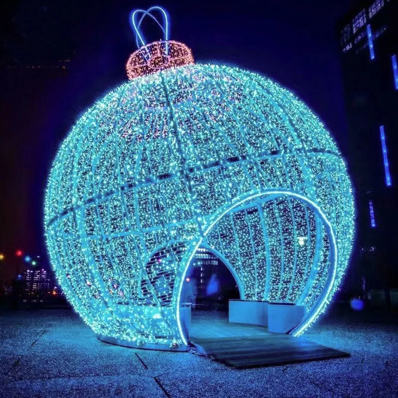 High quality IP65 led aluminum profile with rope lights string large christmas ornaments Bell arch door outdoor xmas decorations