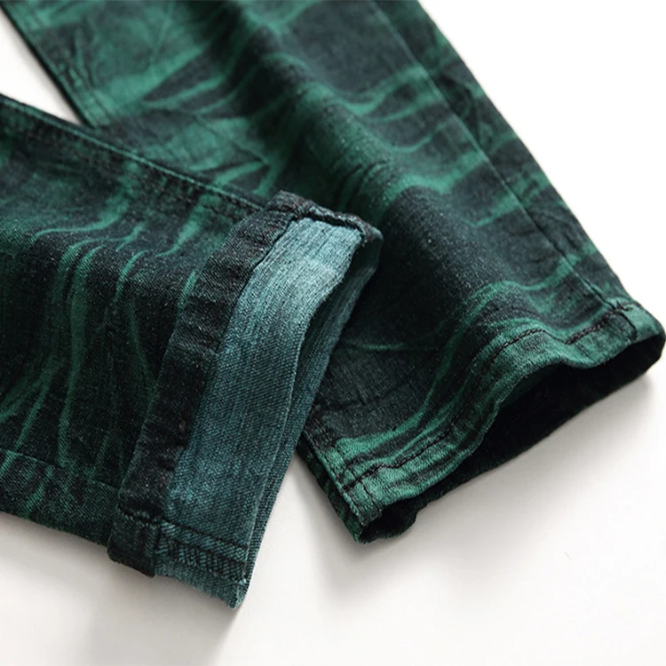 High Quality Green Ripped Denim Jeans Fashion Denim Jeans Pants