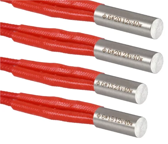 top quality 12V/24V 40W Simple replacement M6*20/15/30 A end line length Ceramic Heater Cartridge for 3D Printer parts