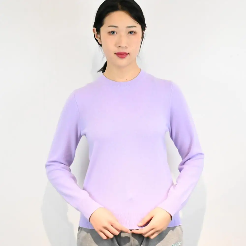 2021 базовые вязаные 100% кашемировые однотонные фиолетовые флисовые облегающие свитера с круглым вырезом, пуловер, женский свитер
