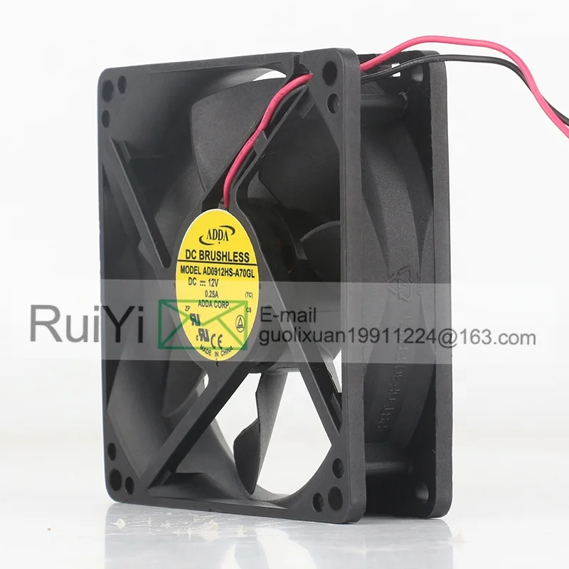 Оригинальный Адда 48 В 24 5 DC12V 0.25A EC AC 90x90x25 мм 9025 9 см 2-проводной бесшумный вентилятор шасси AD0912HS-A70GL Вентилятор охлаждения