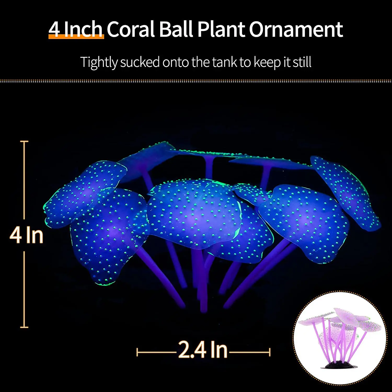 9PCS Silicone Glowing Artificial Fish Tank Aquarium Coral Plants Ornament Underwater Pets Decor