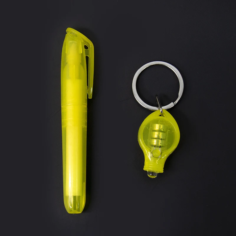 Mini UV Led Keychain Flashlight UV Invisible Pen For Secret Message Writing Office