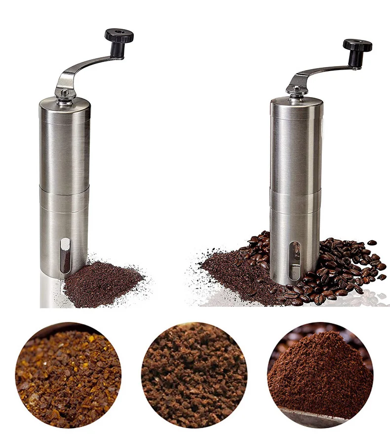 Мини профессиональная портативная ручная коническая плоская коническая Кофемолка для эспрессо из нержавеющей стали ручные кофемолки для путешествий