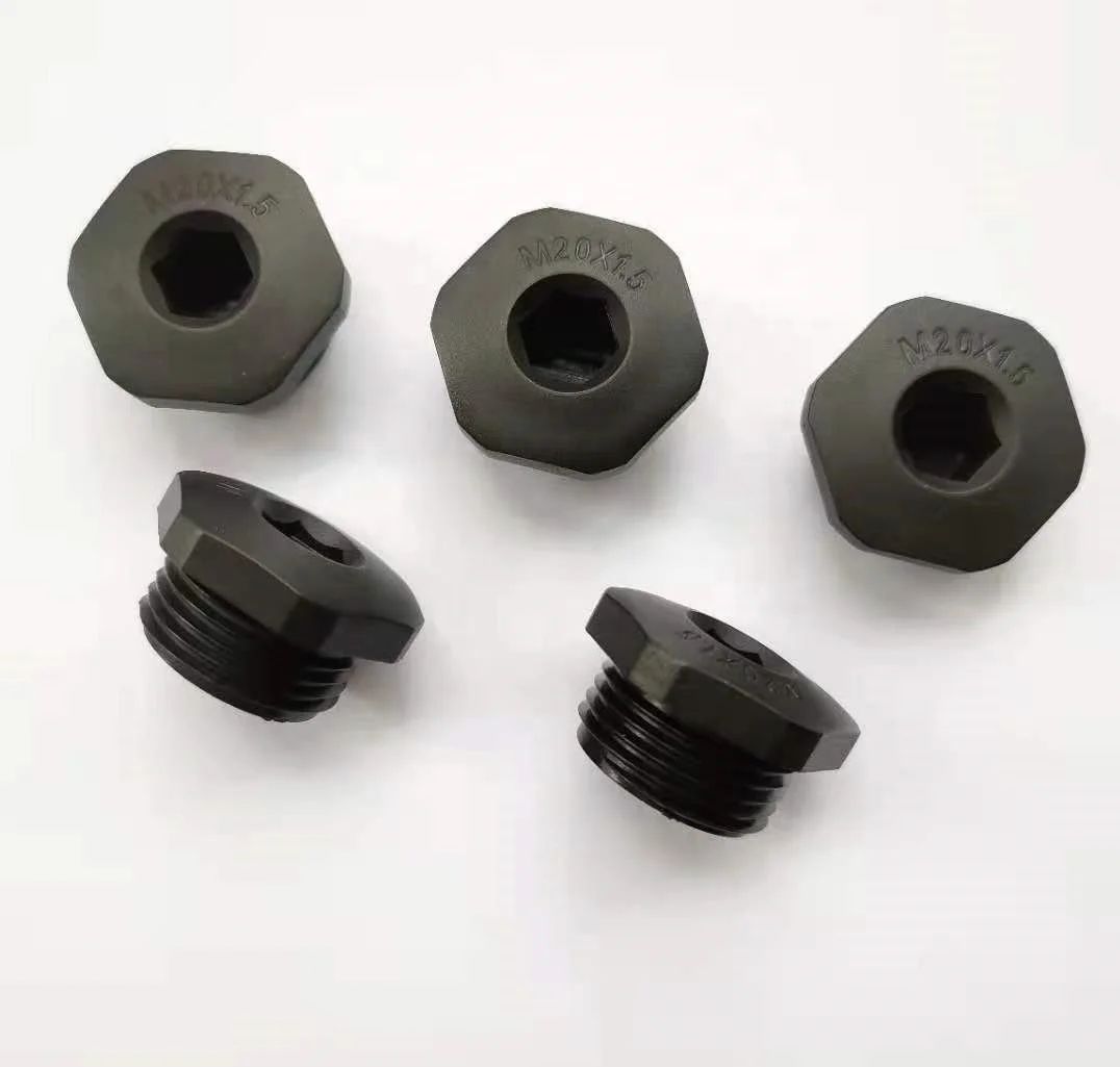 Male Threaded Cable Gland Screw End Cover Gray plastic screw vent plug