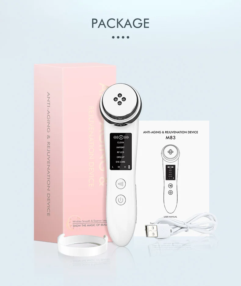 Moisture Red Blue EMS  Phototherapy Eye care Anti-aging Rejuvenation Device Deep Cleaning Beauty Lifting  Facial Beauty Massager
