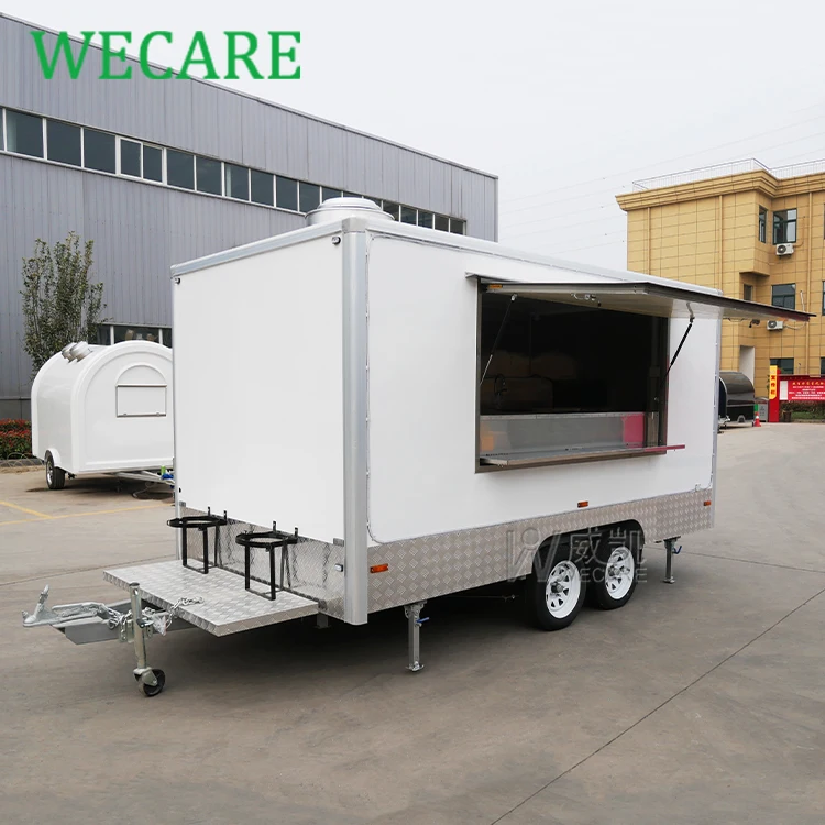 WECARE белый Донер кебаб пекарня пицца кофе фургон мобильный бар трейлер Ресторан барбекю Фастфуд грузовик прицеп полностью оборудованный