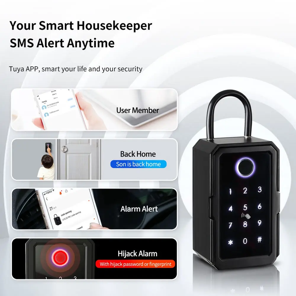 Zemismart наружная Водонепроницаемая Bluetooth смарт-ключевая коробка настенный ключ безопасный сканер отпечатков пальцев карты пароль разблокировка умная жизнь дома