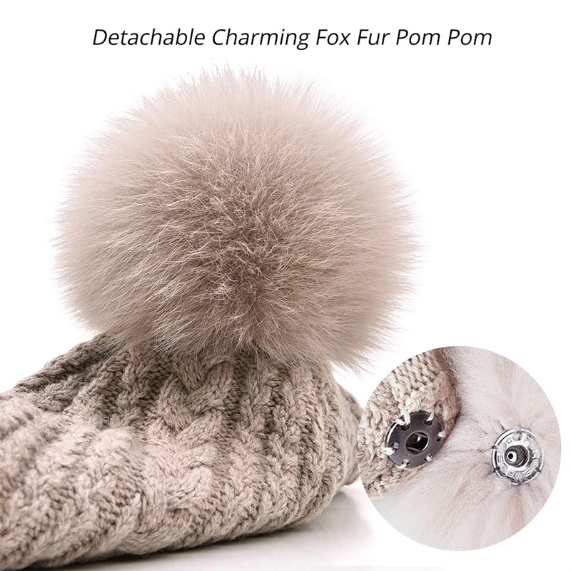 Stock Winter Toddler Baby Boys Girls Winter Knit Hat Kids Boys Ear Flap Warm Fleece Lined Knit Beanie Fur Pom Hat Wholesale RTS