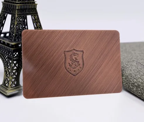 85*54 mm aluminium business card Offset Printing rose Metal business card