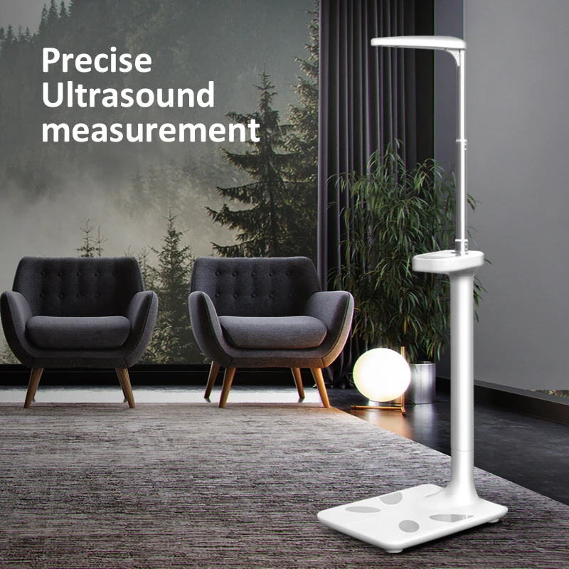 BT Commercial LCD Play Ultrasonic Physical BMI Adult Standing Height and Weight Scale Body Analyzer