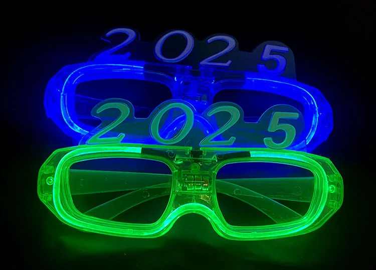 LED Number Glasses LED Flashing 2025 Light Up Party Sunglasses Luminous Eyewear Xmas Gift New Year Party Props