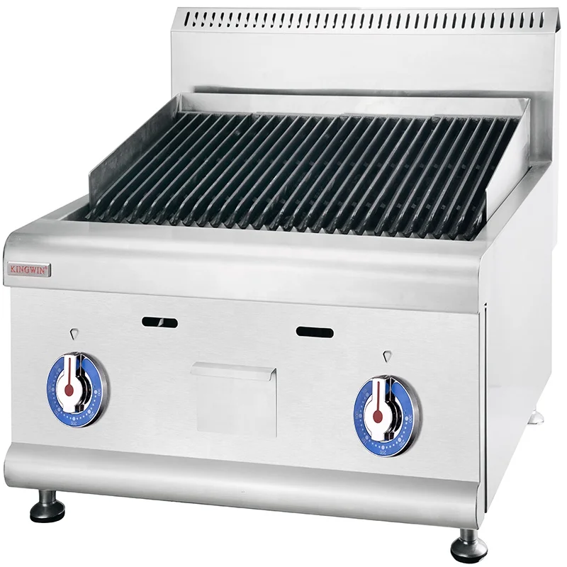 Table type gas cooking Lava Rock Broiler/cast iron griddle