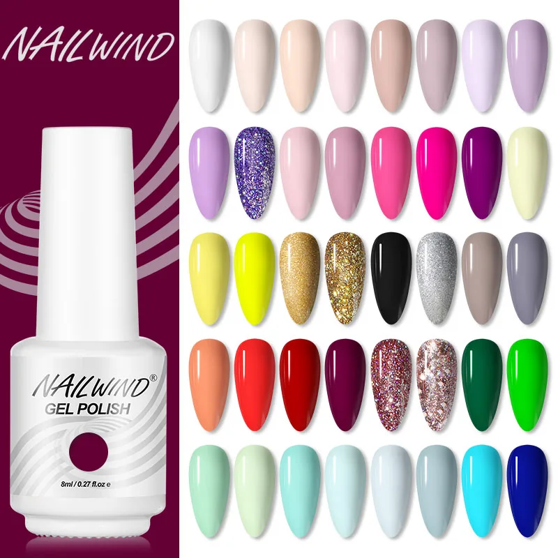  Nailwind oem приватный лэйбл во флаконах по 8 мл 40 цветов лак для ногтей Гель-лак замочить от УФ/led гель