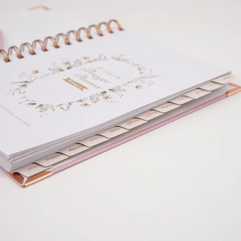 Custom Design Hardcover Prayer Agenda Custom Spiral Custom Notebook Set Planner Gratitude Prayer Journal Diaries 2025 Diary