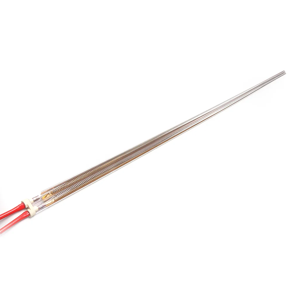 1.5KW 1480MM 220V Halogen Bulb Lamp Twin Tube Half Gold Coating Infrared Heating Lamp