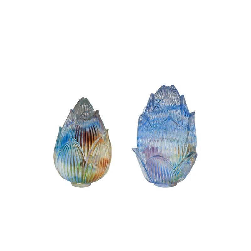Crystal Glass Wholesale Colored Glaze Liuli lotus bud decoration