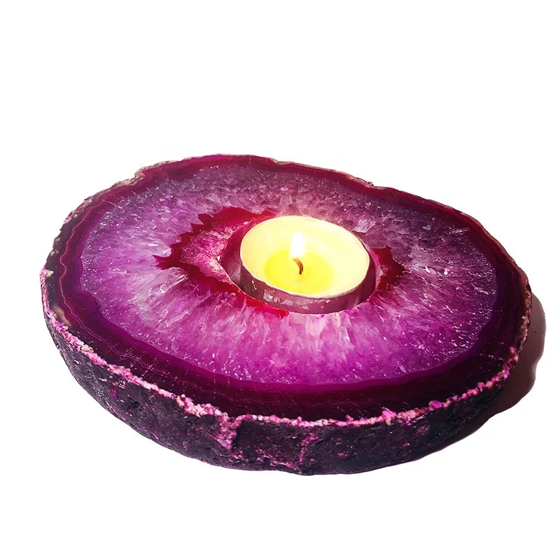 Agate Slice Tea Light Holder