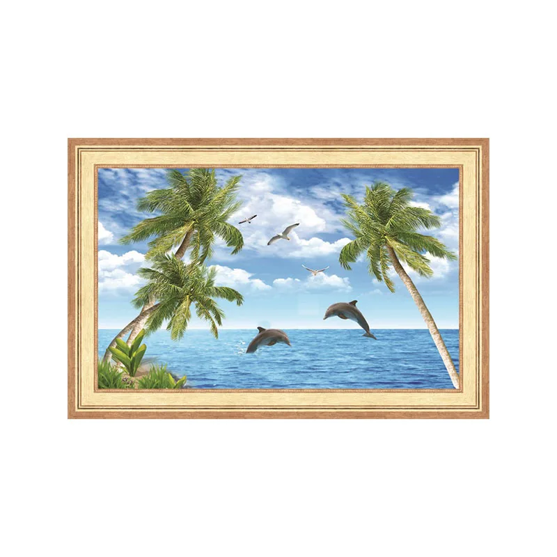 House Decoration 2400*3000mm 3D Ocean blue Dolphin Tiles Bathroom Wall 3D Tiles 1QP6675