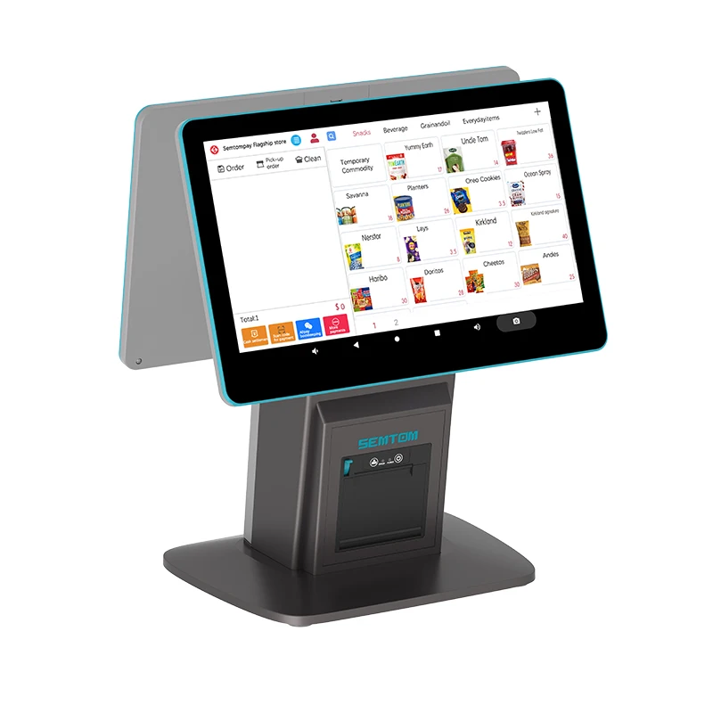 all in one 15.6 inch Pos Android 10 Touch Dual Screen Billing Machine POS with 15.6  inch customer display