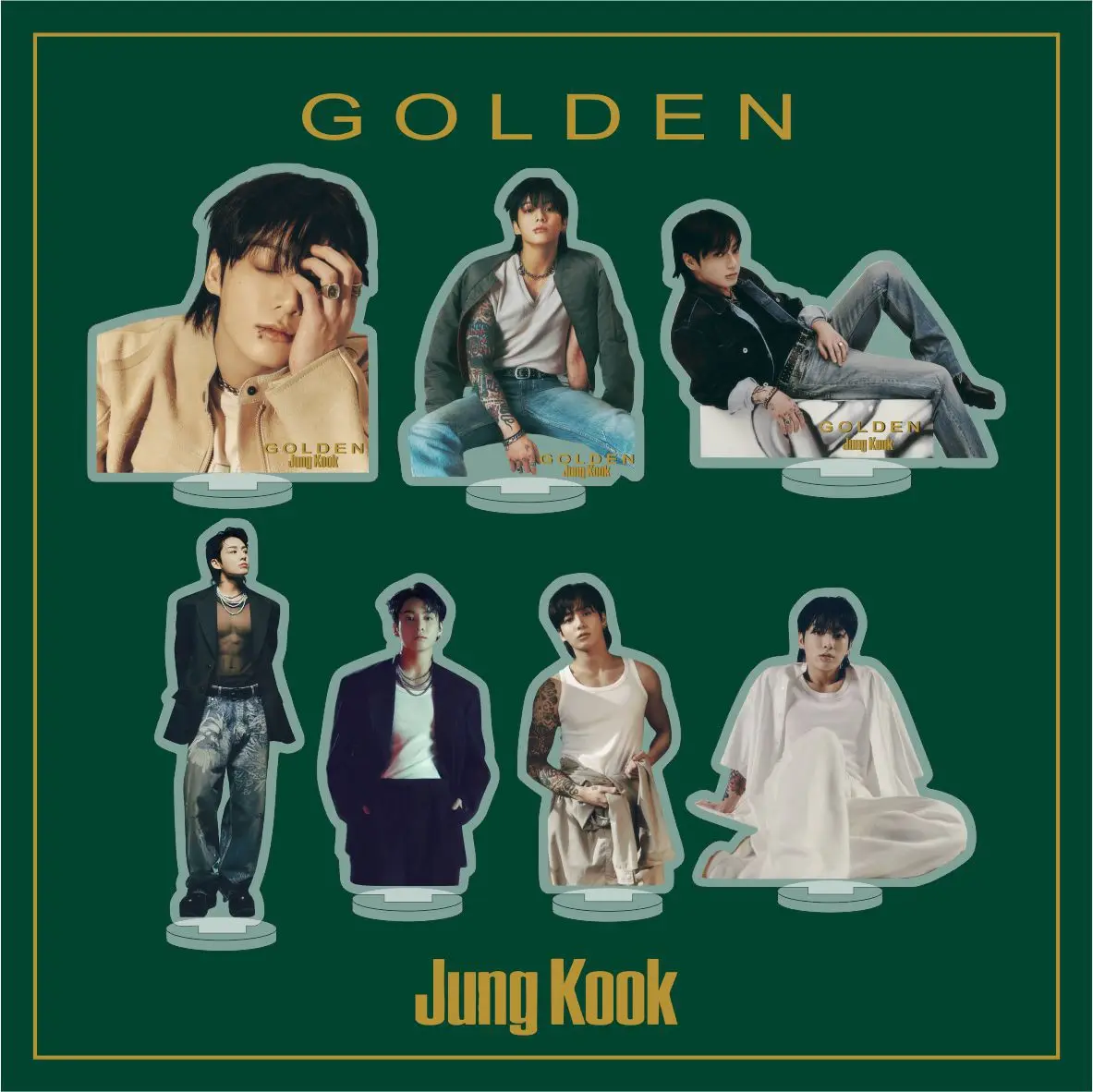 2023 JK Jungkook new album new acrylic double-sided stand table decoration JK photos stand