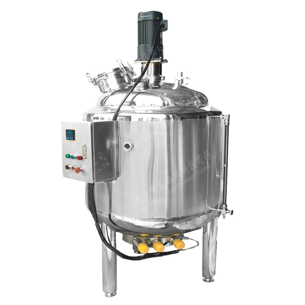 Food Grade High Performance Stainless Steel Electric Heating Mixing Tank Cosmetic Emulsion Cream Emulsifier Mixing Equipment