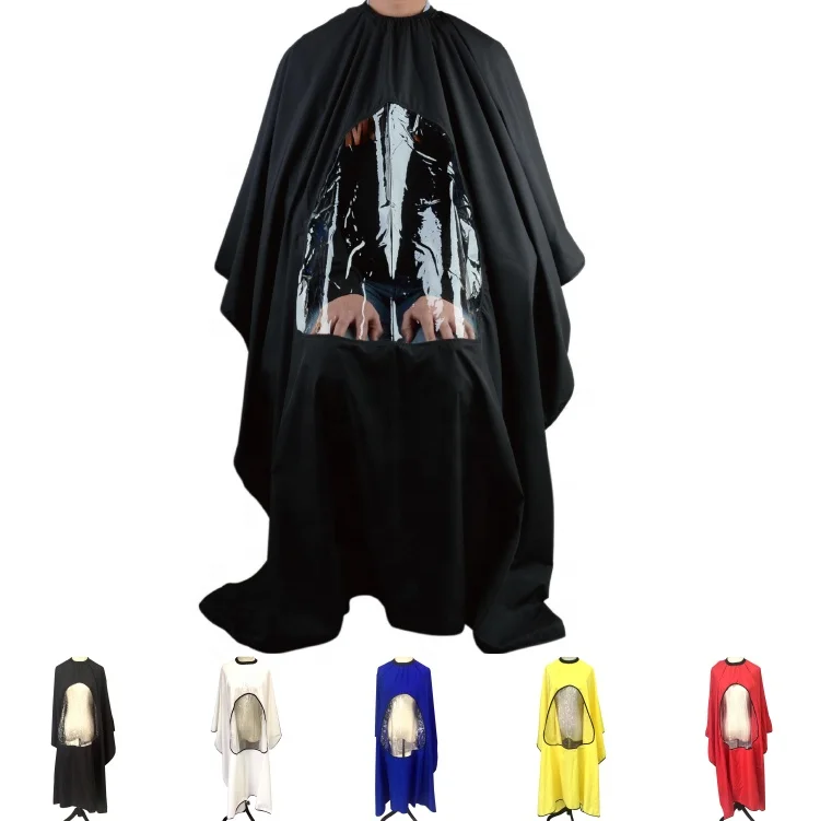 Wholesale beauty salon hair cutting waterproof barber cape with window