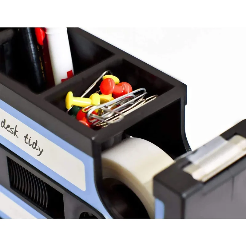Audio Tape Shape Pen Holder Cassette Tape Dispenser Home Pencil Pot Stationery Storage Container