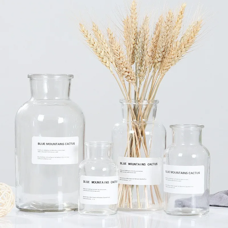 Home Decor Clear Vase Glass Vase Hot Products Custom Crystal Tabletop Vase For Home Decor Weddings Machine Made Cork