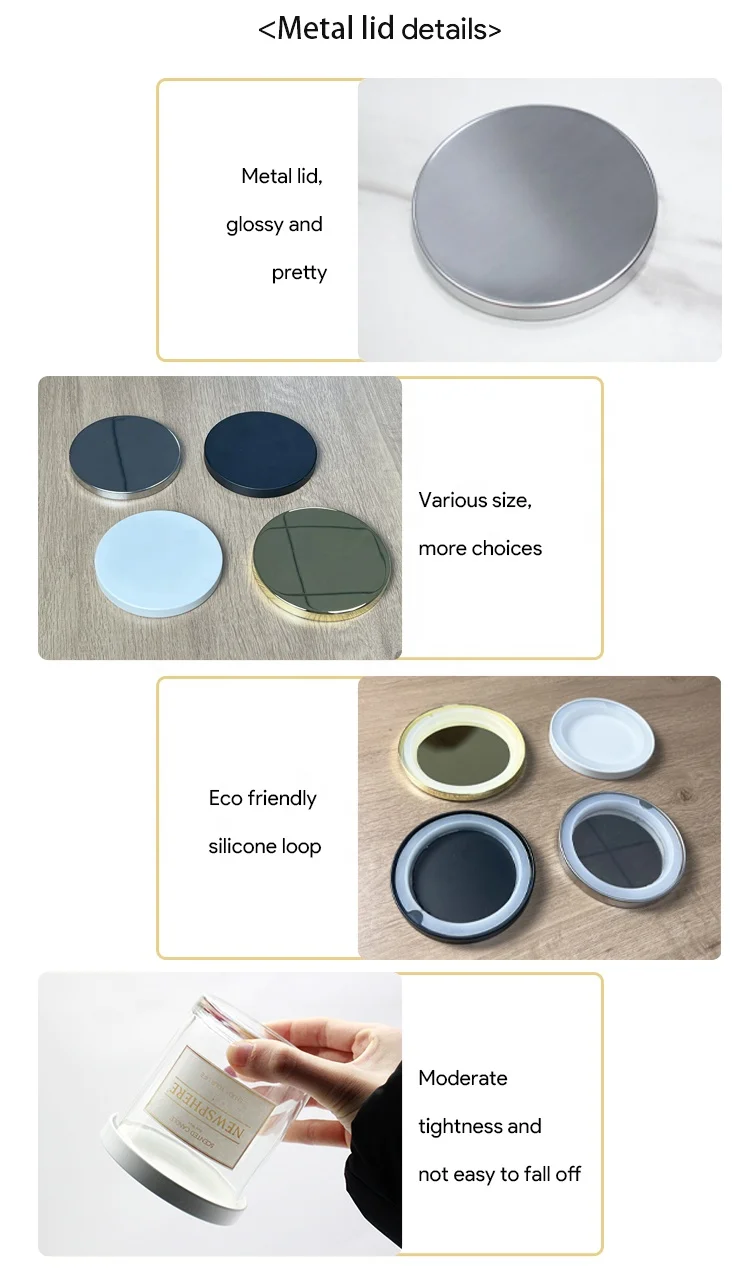 12oz Bolk Custom Morden Frosted White Red New Design Black Glass Wooden Jar Candle Luxury Metal Lids