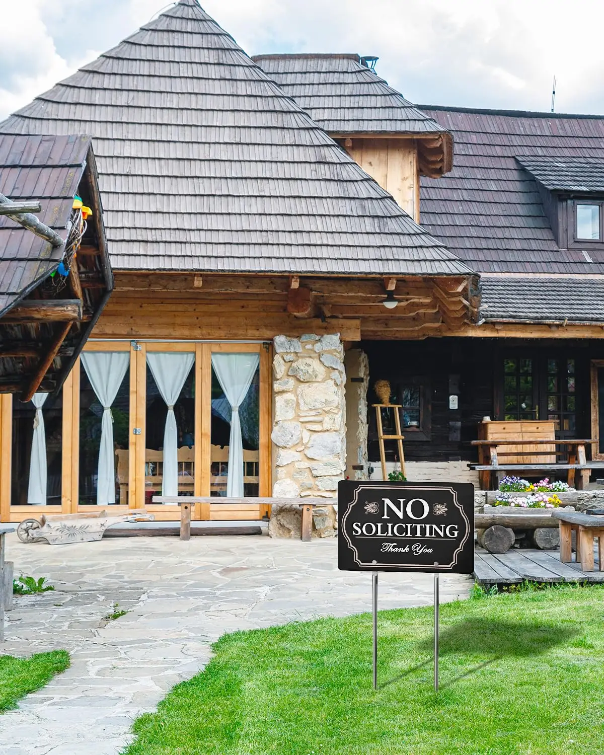 Factory Wholesales Premium Aluminum Community Road  Waterproof No Soliciting Sign