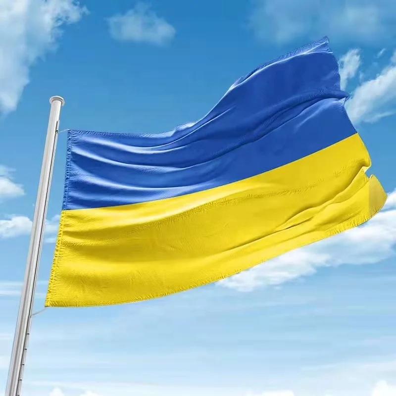 Wholesale Blue Yellow Flag 3*5 feet Polyester Printed Ukraine National Flag